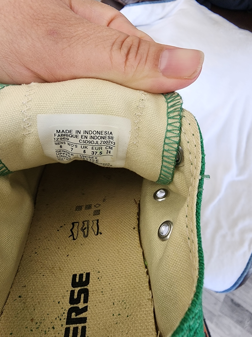 Converse Green Sneakers W7 M5 - Picture 4 of 4